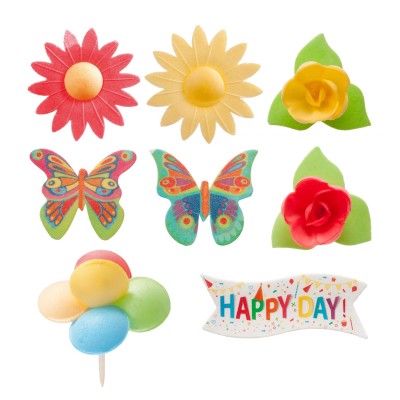 OBLEA PARA TARTAS HAPPYBIRTHDAY 8 PCS
