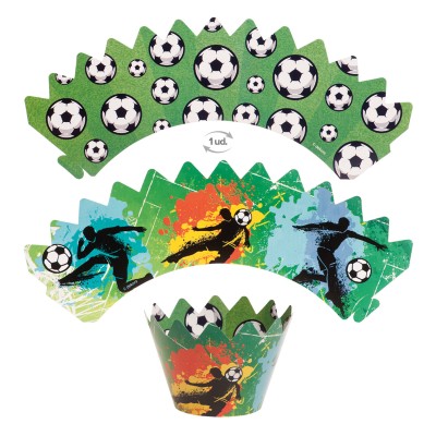 KIT DECORACIÓN CUPCAKE CON TOPPERS FÚTBOL
