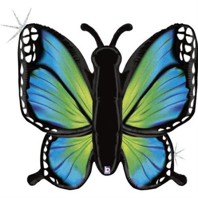 GLOBO FOIL MARIPOSA AZUL BRILLANTE 117 CM