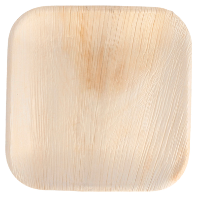 PLATO CUADRADO BAMBU 20 X 20 CM 6 UND