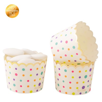 CESTITAS PAPEL TOPOS MULTICOLOR 20 UND