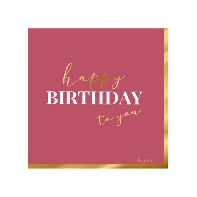 SERVILLETAS HAPPY BIRTHDAY 33 CM 16 UND