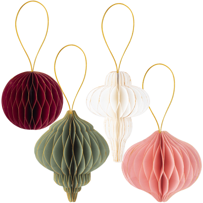 DECO. COLGANTE PAPEL ORO Y BURDEO