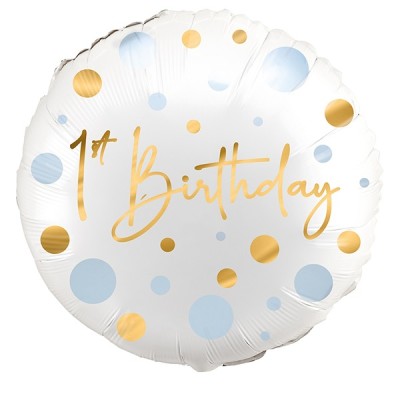 GLOBO FOIL 1ST BIRTHDAY TOPOS CELESTE 18'