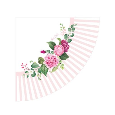 SERVILLETAS FLORAL PINK 33 CM 16 UND