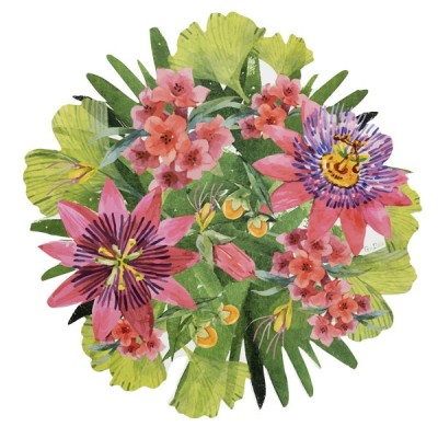 BAJOPLATOS FLORES TROPICAL 35 CM 4 UND