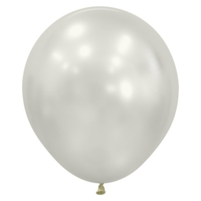 GLOBO LATEX R18 SILK BLANCO NACAR 45 CM