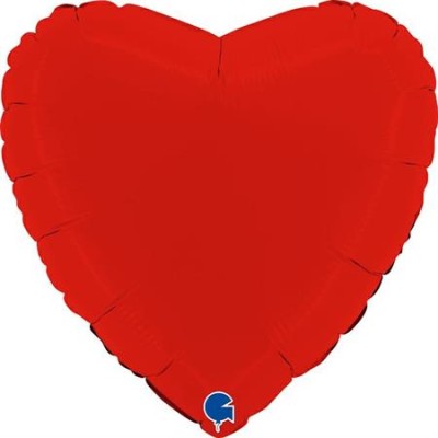 GLOBO CORAZON MATE ROJO 18'
