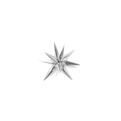 GLOBO FOIL ESTRELLA 3D, 70CM, PLATA