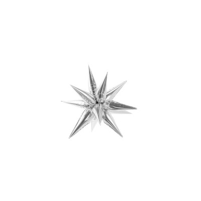 GLOBO FOIL ESTRELLA 3D, 95CM, PLATA