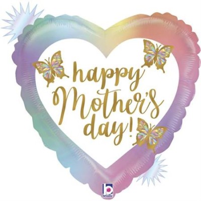 GLOBO CORAZON OPAL MAMA CON MARIPOSAS 18'