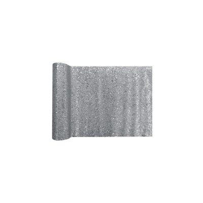 CAMINO MESA BRILLANTE PLATA 28CM X 3M