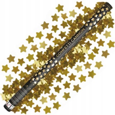 CAÑON CONFETTI ESTRELLAS METAL ORO