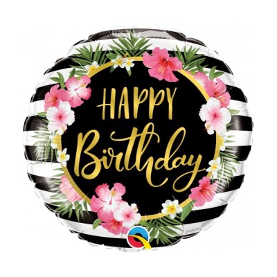 GLOBO FOIL HAPPY BDAY FLORES