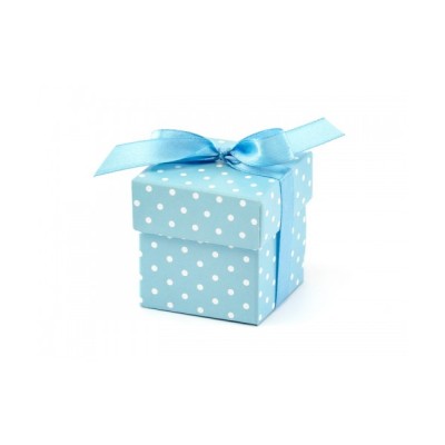 CAJITAS DULCES AZUL TOPOS 10 UND