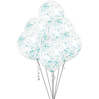 GLOBO LATEX CONFETTI MINT 6 UND