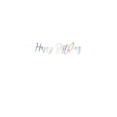 BANNER HAPPY BIRTHDAY IRIDESCENT 16.5 X 62 CM