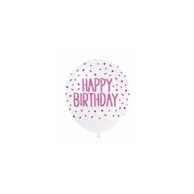 GLOBO LATEX ROSAS ¨HAPPY BIRTHDAY¨ 5 UND