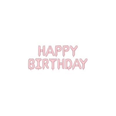 GLOBO FRASE  HAPPY BIRTHDAY ROSA 340X35CM