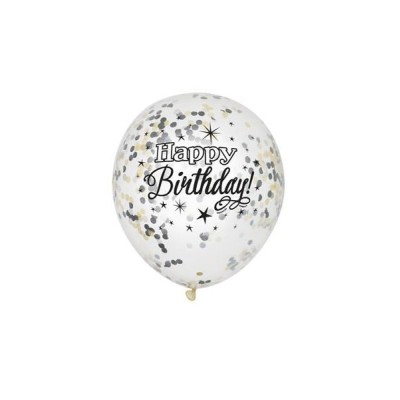 GLOBOS LÁTEX TRANS. HAPPY BIRTHDAY 6 UND