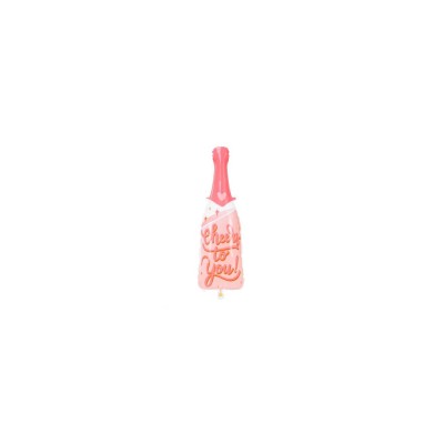 GLOBO FOIL BOTELLA ROSA 87 CM