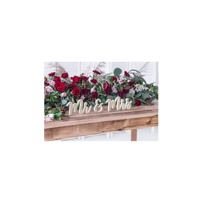 CARTEL MADERA ¨MR & MRS¨ 50 X10 CM