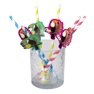 6 PAJITAS DE PAPEL TUCÁN (20 CM)