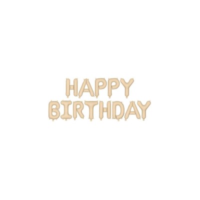 GLOBO FOIL HAPPY BIRTHDAY BEIGE 340X35CM