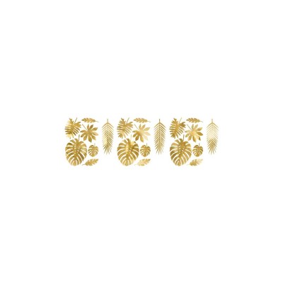 DECO HOJAS ORO ALOHA 21 PZAS