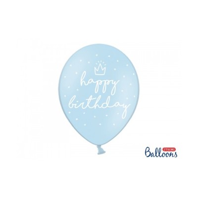 GLOBOS LATEX HAPPY BIRTHDAY AZUL 6 UND