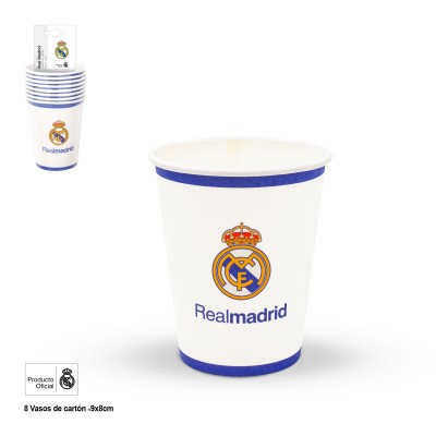 VASOS CARTON REAL MADRID 8 UND