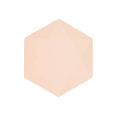 6 PLATOS  26X23CM HEXAGONAL ALBARICOQUE VERT DECOR