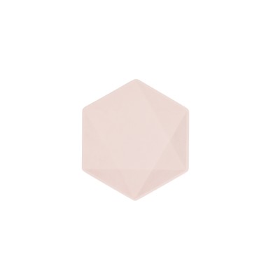 6 PLATOS 16X14CM HEXAGONAL ROSA VERT DECOR