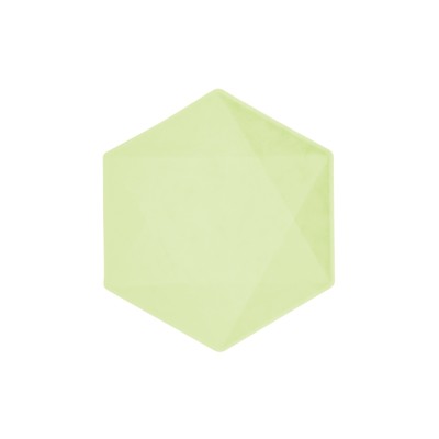 6 PLATOS 21X18CM HEXAGONAL VERDE VERT DECOR