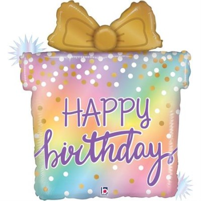 GLOBO FOIL OPAL BIRTHDAY PRESENT 23'