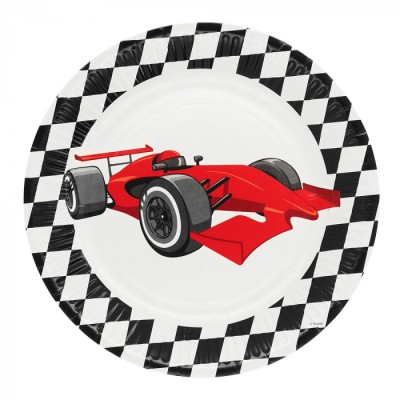 PLATOS COCHE CARRERA 23 CM 8 UND