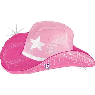 GLOBO FOIL SOMBRERO COWGIRL PINK 66 CM