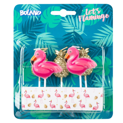 SET 5 VELAS FLAMENCOS Y PIÑA