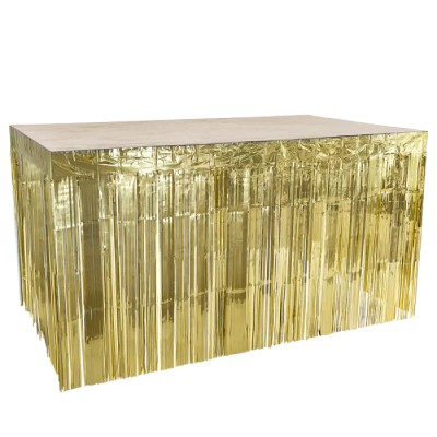 FALDON CORTINA METAL ORO 300 X 74 CM