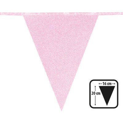 BANDERIN GLITTER ROSA CLARO 6 MTROS