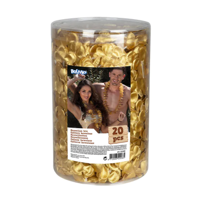 20 LEIS HAWAIANOS DORADOS