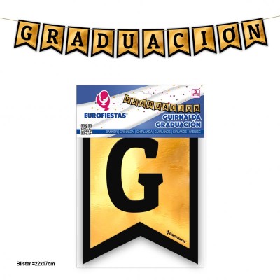 GUIRNALDA GRADUACION BANDERINES ORO