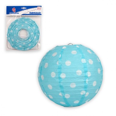 FAROLILLO REDONDO 25CM LUNARES CELESTE