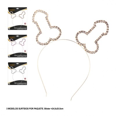 DIADEMA PENE ROSA METAL