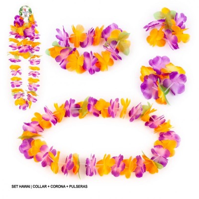 SET HAWAI 4PCS LILAS NARANJAS