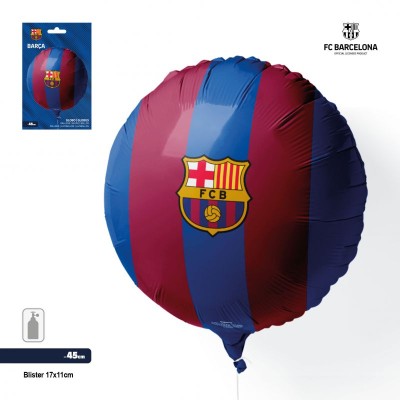 GLOBO FOIL FRANJAS BLAUGRANAS Y ESCUDO 45CM
