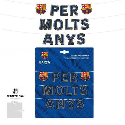 FCB GUIRNALDA LETRAS PER MOLTS ANYS AZUL