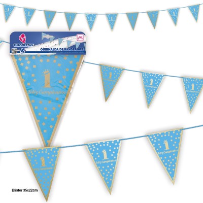 BANDERIN  FELIZ 1ER CUMPLE AZUL