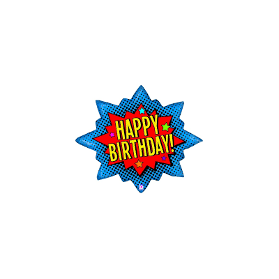 GLOBO FOIL HAPPY BDAY SUPER HEROE 81 CM