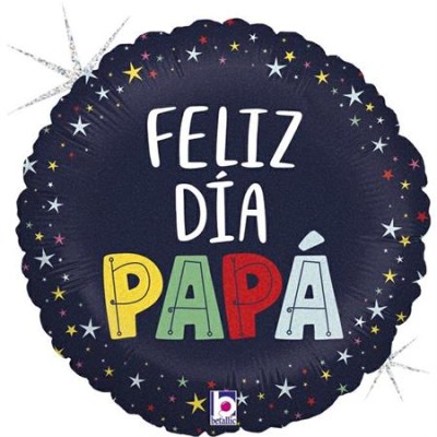 GLOBO FOIL ESTRELLAS FELIZ DIA PAPA 18'